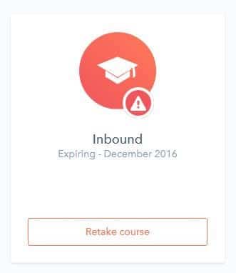 Hubspot Inbound Certification a renouveler