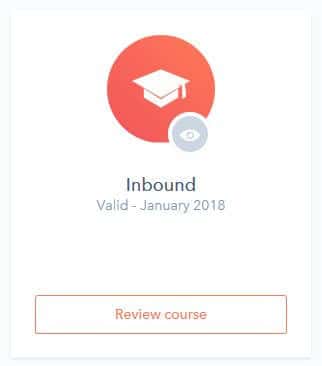 Certification Inbound HubSpot renouvelée pour 1 an